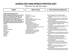AUDIOLOGY AND SPEECH PATHOLOGY What can I do with this major? EMPLOYERS AREAS