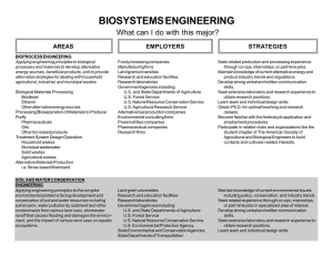 BIOSYSTEMS ENGINEERING What can I do with this major? STRATEGIES AREAS