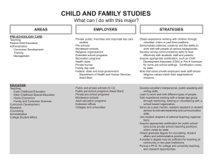 CHILD AND FAMILY STUDIES What can I do with this major? STRATEGIES AREAS