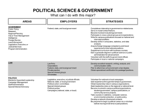 POLITICAL SCIENCE &amp; GOVERNMENT What can I do with this major? STRATEGIES AREAS