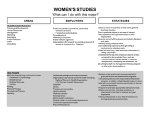 WOMEN'S STUDIES What can I do with this major? STRATEGIES AREAS