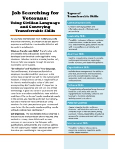 Job Searching for Veterans: Using Civilian Language and Conveying
