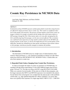 Cosmic Ray Persistence in NICMOS Data