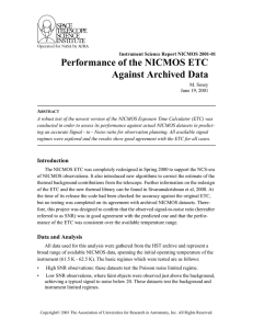 Performance of the NICMOS ETC Against Archived Data