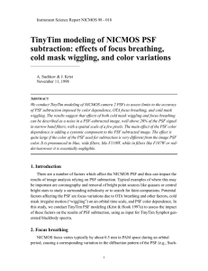 TinyTim modeling of NICMOS PSF subtraction: effects of focus breathing,