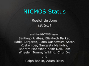NICMOS Status Roelof de Jong (STScI)