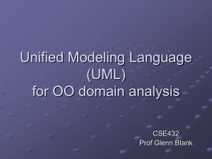 Unified Modeling Language (UML) for OO domain analysis CSE432