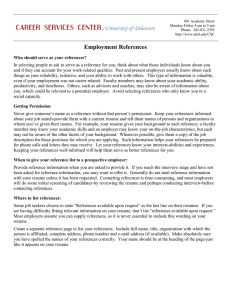 Employment References