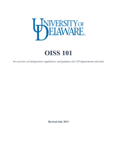 OISS 101  Revised July 2013