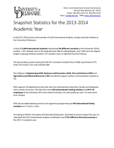 Snapshot Statistics for the 2013-2014 Academic Year