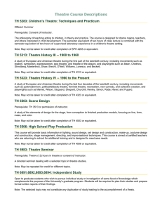 Theatre Course Descriptions TH 5283: Children's Theatre: Techniques and Practicum