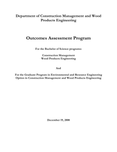 Outcomes Assessment Program Department of Construction Management and Wood Products Engineering