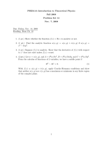 PHZ3113–Introduction to Theoretical Physics Fall 2008 Problem Set 14 Nov. 7, 2008