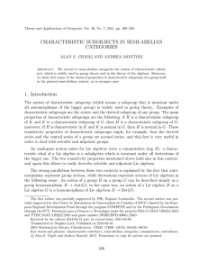 CHARACTERISTIC SUBOBJECTS IN SEMI-ABELIAN CATEGORIES ALAN S. CIGOLI AND ANDREA MONTOLI