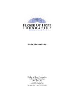Scholarship Application Flicker of Hope Foundation Scholarship Committee