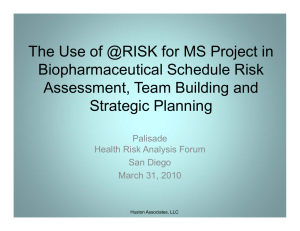 The Use of @RISK for MS Project in Biopharmaceutical Schedule Risk