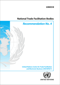 Recommendation No. 4 National Trade Facilitation Bodies UNECE