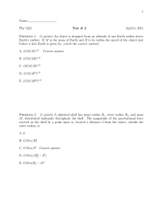 1 Name: Phy 3221 Test # 2