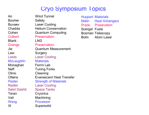 Cryo Symposium Topics