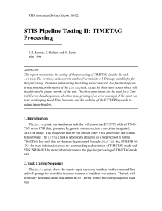 STIS Pipeline Testing II: TIMETAG Processing