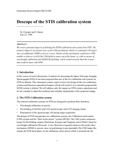 Descope of the STIS calibration system