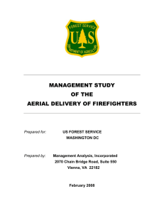 MANAGEMENT STUDY OF THE AERIAL DELIVERY OF FIREFIGHTERS
