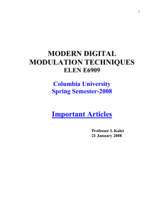MODERN DIGITAL MODULATION TECHNIQUES Important Articles