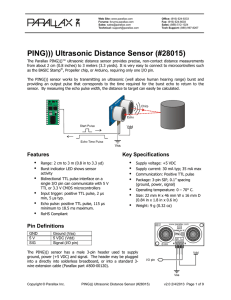 PING))) Ultrasonic Distance Sensor (#28015)