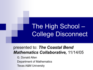 – The High School College Disconnect The Coastal Bend