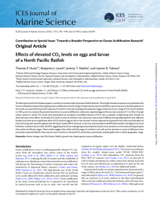 Original Article Effects of elevated CO levels on eggs and larvae