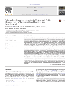 –lithosphere interactions in Western Saudi Arabia: Asthenosphere ﬂows from Inferences from