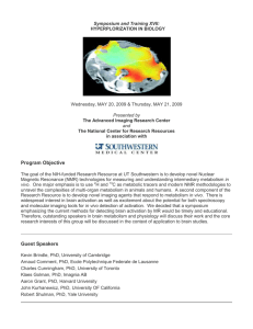Symposium and Training XVII: HYPERPLORIZATION IN BIOLOGY The Advanced Imaging Research Center