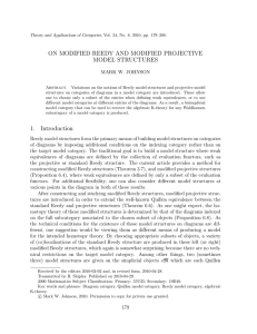 ON MODIFIED REEDY AND MODIFIED PROJECTIVE MODEL STRUCTURES MARK W. JOHNSON