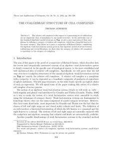 THE COALGEBRAIC STRUCTURE OF CELL COMPLEXES THOMAS ATHORNE