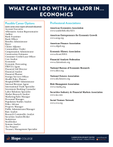 WHAT CAN I DO WITH A MAJOR IN... ECONOMICS Professional Associations