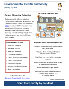 Environmental Health and Safety Carbon Monoxide Poisoning