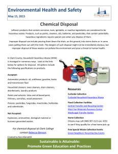 Environmental Health and Safety Chemical Disposal May 15, 2015