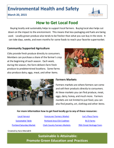 Environmental Health and Safety How to Get Local Food