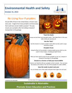 Environmental Health and Safety Re-Using Your Pumpkins October 31, 2014
