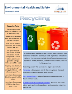 Environmental Health and Safety February 27, 2015 Recycling Facts