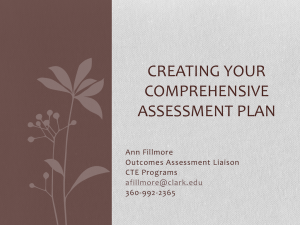 CREATING YOUR COMPREHENSIVE ASSESSMENT PLAN Ann Fillmore