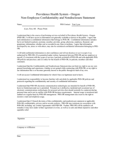 Providence Health System - Oregon Non-Employee Confidentiality and Nondisclosure Statement