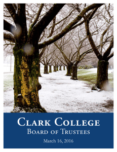 Clark College Board of Trustees March 16, 2016