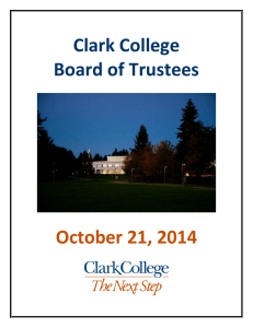 Clark College Board of Trustees October 21, 2014