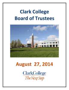 Clark College Board of Trustees August  27, 2014