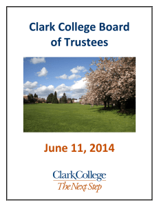 Clark College Board of Trustees  June 11, 2014