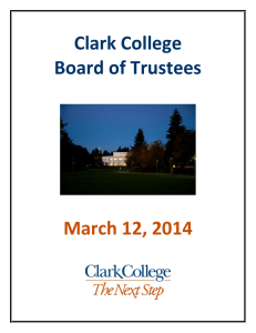 Clark College Board of Trustees  March 12, 2014