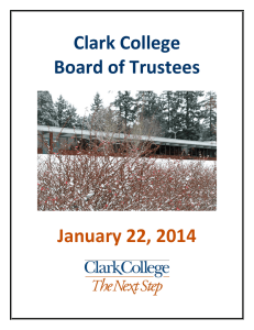 Clark College Board of Trustees January 22, 2014