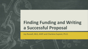 Finding Funding and Writing a Successful Proposal