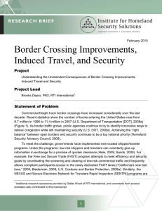 Border Crossing Improvements, Induced Travel, and Security Project